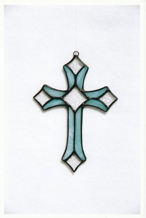 Ornament / Suncatcher - Cross Stained Glass Cross, Stained Glass Patterns Free, Glass Cross, Stained Glass Angel, Mosaic Crosses, Mosaic Stained, Making Stained Glass, Stained Glass Ornaments, Stained Glass Decor