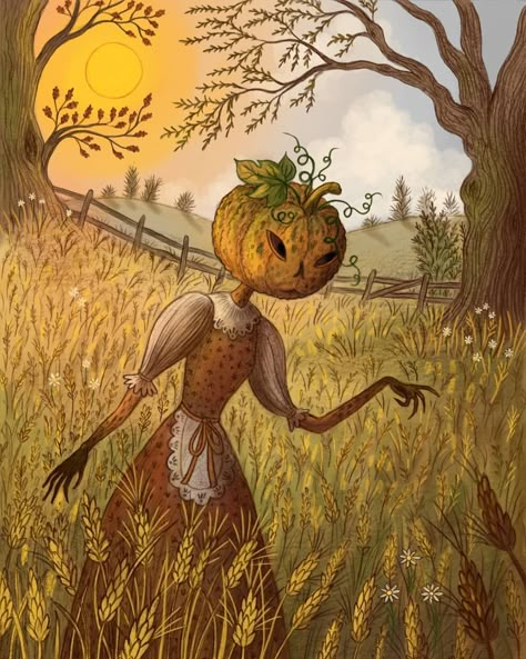 The Pumpkin Queen by Freya Hartas The Pumpkin Queen, Cute Halloween Images, Haunting Beauty, Pumpkin Queen, Creepy Images, Halloween Artwork, Picture Books Illustration, Love Fairy, Halloween Illustration