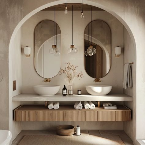 10+ Japandi Zen Ideas to Transform Your Bathroom - Vividly Aesthetic Toilet In Bathroom Ideas, Bathroom Nordic Style, Japandi Guest Bathroom, Bathroom Japandi Style, Japandi Toilet Design, Natural Materials Interior Design, Natural Bathroom Ideas, Japandi Toilet, Minimalist Scandinavian Interior