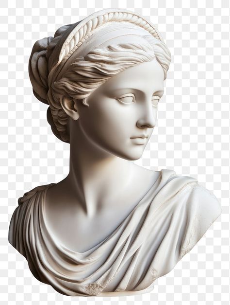 Greek Art Statues, Greek Statues Women, Female Greek Statue, Greek Statue Face, Statues Of Women, Greece Statue, Statue Png, Ancient Greek Statues, Sculptures Greek