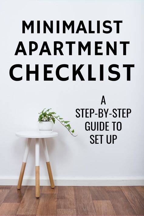 Minimalist Apartment List, Minimalistic Living Room Apartment, Furniture Checklist, New Apartment Checklist, Guide Infographic, Minimalist Studio Apartment, Minimalist Living Room Apartment, Minimalist Apartment Decor, Decor Checklist