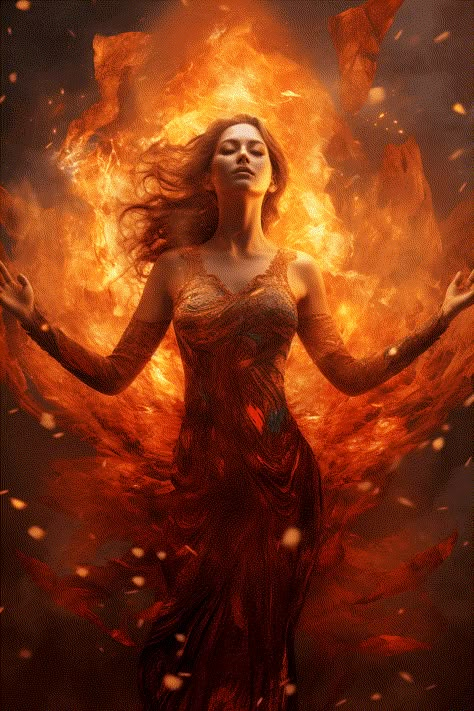 Understanding The Spiritual Meaning of Fire in a Dream - On Your Journey Miraculous Outfits, Phoenix Quotes, Fire Warrior, Fire Goddess, Phoenix Art, Zodiac Academy, Gothic Fantasy Art, Phoenix Rising, Fire Bird