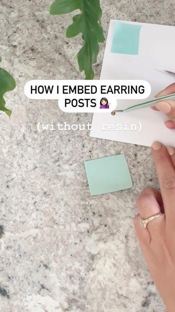 Embedding Earring Posts, Attaching Polymer Clay Pieces, Polymer Studs Earrings, How To Attach Studs To Clay Earrings, Polymer Clay Studs Diy, How To Bake Polymer Clay Earrings, How To Make Clay Stud Earrings, Air Dry Clay Earrings Diy Ideas, How To Make Clay Earrings