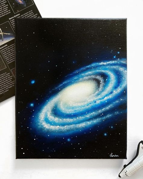 Galaxy Painting Acrylic, Spray Paint Artwork, Ocean Art Painting, Space Drawings, Sky Art Painting, Moonlight Painting, Art Account, Space Painting, Spray Paint Art