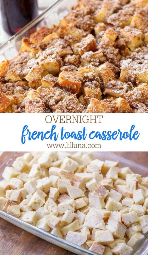 This best-loved French toast casserole is perfect for making ahead of time! It's eggy with a hint of cinnamon. #frenchtoastcasserole #frenchtoast #breakfast #breakfastcasserole #frenchtoastcasserole February Meals, Overnight French Toast Bake, Easy French Toast Casserole, Make Ahead French Toast, Heart Breakfast, Overnight French Toast Casserole, Easy French Toast Bake, French Toast Bake Overnight, French Toast Casserole Recipe