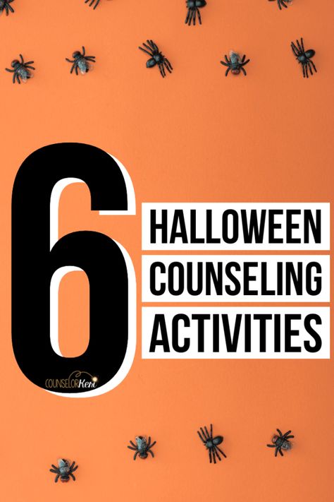 Incorporating holiday themes into your school counseling lessons? You and your students will love these Halloween counseling activities! practice halloween safety in school counseling personal safely lessons for trick or treating. identify emotions in these halloween activities and halloween lessons for school counseling classroom guidance lessons Halloween Group Therapy Activities, Halloween Play Therapy, Halloween Sel Activity, Halloween Emotion Activities, Halloween Emotions Activity, Sel Halloween Activities, Halloween Art Therapy Activities, Halloween Themed Therapy Activities, Halloween Feelings Activities