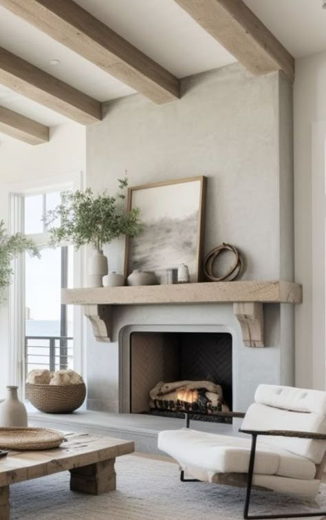 Farmhouse Fireplace Ideas, Modern Farmhouse Fireplace, Fireplace Decor Ideas, Farmhouse Fireplace, Home Fireplace, Fireplace Makeover, Fireplace Ideas, Living Room With Fireplace, Fireplace Design