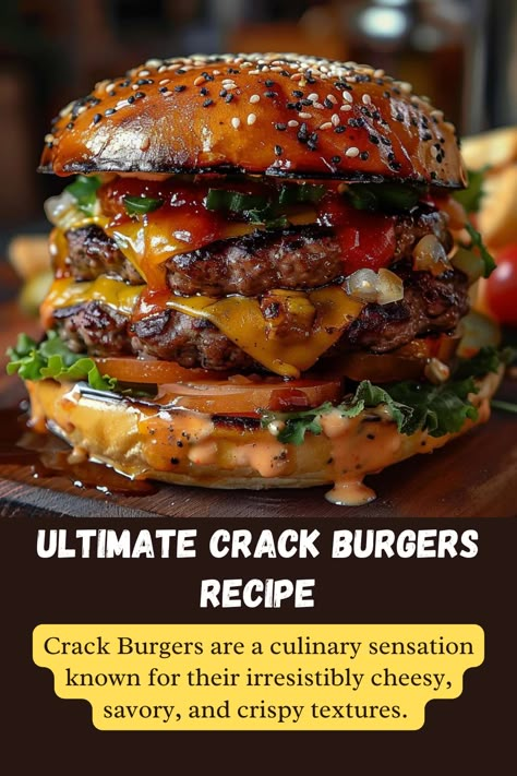 Ultimate Crack Burgers Recipe | The Best Crack Burger Recipe Coffee Rubbed Burgers, Whiskey Burger Recipes, Fancy Burgers Ideas, American Burger Recipe, Best Cheeseburgers, Grilled Cheese Burger Recipe, Homemade Beefburger, Smashed Burgers Recipe, Fancy Burger Recipes