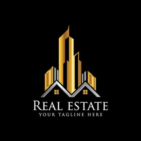 Logo design for real estate business pro... | Premium Vector #Freepik #vector #commerce-logo #finance-logo #rent-logo #logo-templates Luxury Real Estate Logo Design, Real Estate Wallpaper, Architecture Logo Design Ideas, Housing Logo, Apartment Logo, Realestate Logo, Real Estate Company Logo, Name Board Design, Property Logo Design