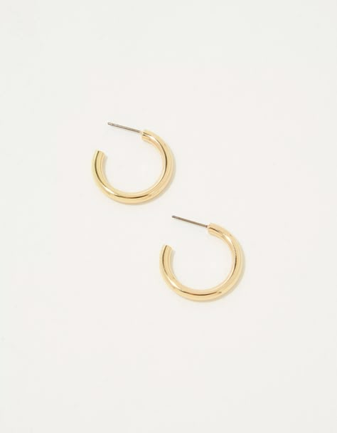 Aerie Gold Hoop Earrings Little Hoop Earrings, Small Gold Hoop Earrings, Small Gold Hoops, Gift Inspo, Mini Hoop Earrings, Jewelry Essentials, Birthday List, Jewelry Lookbook, Birthday Wishlist