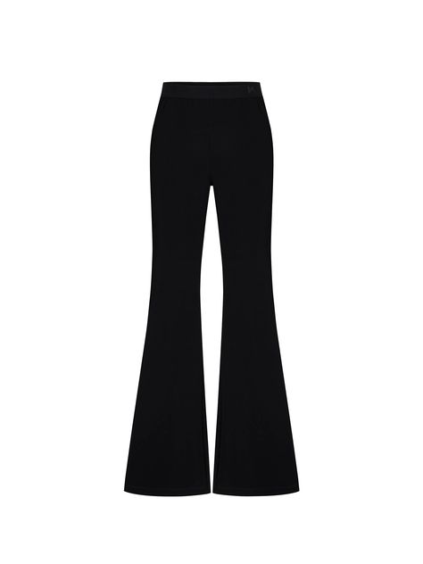 MO&Co. Women's Triacetate Blend Flared Pants Features : - High waist, flared leg- Elasticated waist with logo details- Comfy fit, stretchy and soft materials Code: MBC2PAT026The back length of size M is 106cmMATERIALS & CARE Material: 51.4% Triacetate 45.1% Polyester 3.5% SpandexOur sizes might be a little different from US/EU sizes. Please refer to the size guide carefully before purchasing at the above description.REMINDER: All items are measured manually. Please note that it's reasonable that Flare Outfit Leggings, Flare Leggings Png, Outfits For Dr, Flare Black Leggings, Flair Leggings, Black Bell Bottoms, Black Flare Leggings, Flare Outfit, Flare Pants Black