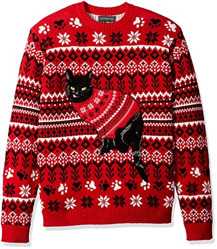 Merry Yule, Ugly Christmas Sweater Cat, Gifts For Christian Women, Ugly Sweater Day, Candy Cane Gingerbread, Cat Christmas Sweater, Black Cat Christmas, Mens Ugly Christmas Sweater, Cute Christmas Sweater