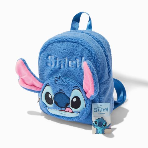 Disney Stitch Claire's Exclusive Cozy Backpack Stitch Disney Backpack, Cute Disney Stuff, Stitch Suitcase, Stitch Things, Stitch Purse, Lilo And Stitch Merchandise, Stitch Backpack, Lilo And Stitch Quotes, Stitch Stuff