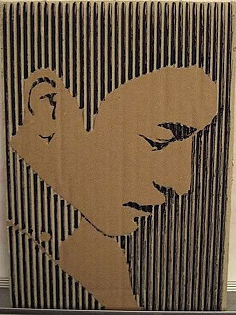 Cardboard cut-out art Classe D'art, Cardboard Sculpture, Cardboard Art, Art Lesson Ideas, Arts Ed, School Art Projects, High School Art, Middle School Art, Recycled Art