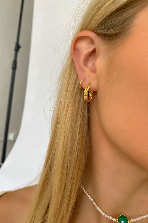 Earring Stack, Golden Days, Gold Filled Hoops, Gold Filled Jewelry, Gold Hoop, Jewelry Care, Shop Necklaces, Anklets, Ear Cuff