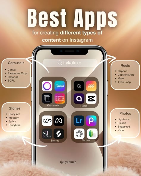 Best Apps for creating contents on social media Best Apps For Content Creation, Create Content For Instagram, Best Camera For Content Creators, Iphone Content Creation, Creating Content For Social Media, Content Creation Ideas Instagram, Interactive Content Instagram, Content Creator Apps, How To Become Content Creator