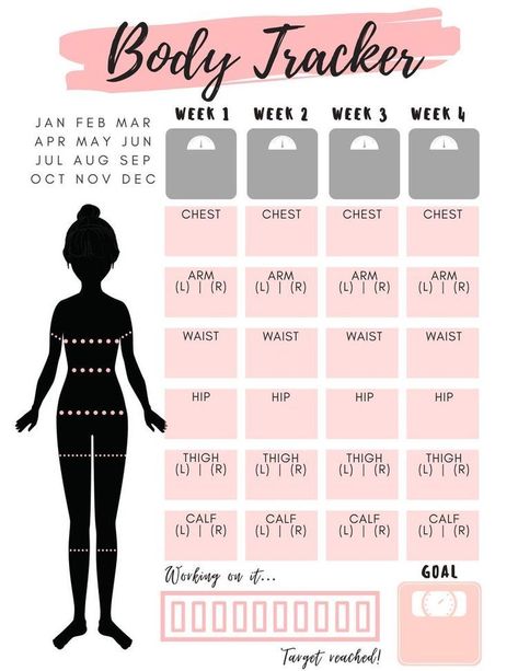 Body Checklist, Body Tracker, Measurement Tracker, Body Measurement Tracker, Body Measurement Chart, Fitness Planner Printable, Workout Log, Body Measurement, Fitness Journal