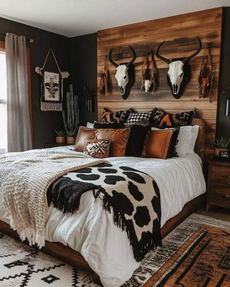 Western Bedroom Ideas, Bedroom Western, Western Room Ideas, Cowboy Room, Western Bedrooms, Western Room, Cowgirl Room, Camp Cabin, Country Bedroom Decor