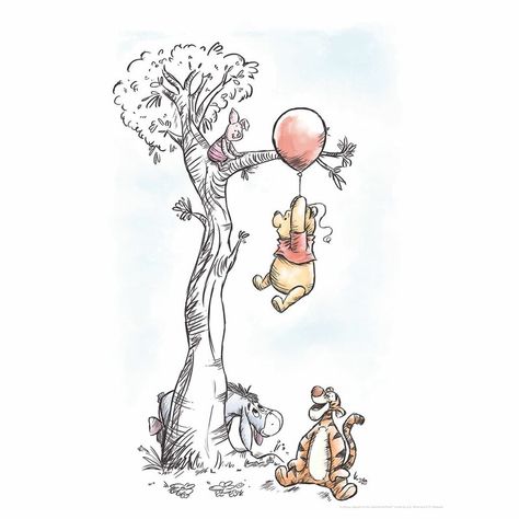 Winnie The Pooh Hang On - Unframed Graphic Art | Wayfair.co.uk Winnie The Pooh Applique, Winnie The Pooh Tattoos, Winnie The Pooh Drawing, Pooh And Tigger, Winnie The Pooh Nursery, Winnie The Pooh Pictures, Cute Winnie The Pooh, Cute Disney Drawings, Winnie The Pooh Quotes