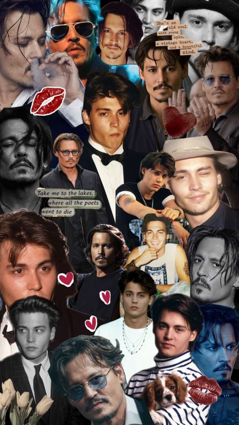 #wallpaper #johnnydepp 90s Johnny Depp, Johnny Be Good, Deep Wallpaper, 2000s Boys, Johnny Depp Wallpaper, John Depp, Movie Collage, Johnny Depp Fans, Young Johnny Depp