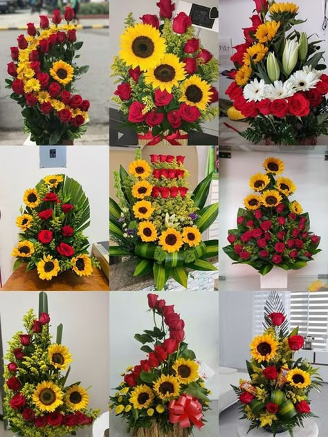 Sunflowers And Roses Arrangements, Flores Do Altar, Front Porch Fence, Fence Makeover, Porch Fence, Rustic Flower Arrangements, Fresh Flower Arrangement, Tropical Floral Arrangements, Tropical Flower Arrangements