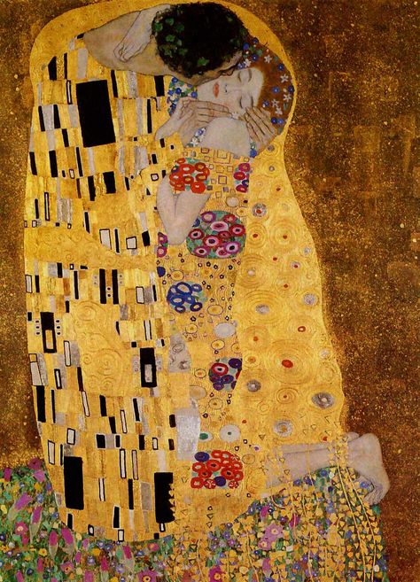 Art Klimt, Famous Art Paintings, Kiss Painting, Gustav Klimt Art, The Kiss (klimt), Klimt Paintings, Klimt Art, Soyut Sanat Tabloları, The Kiss