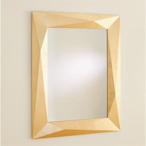 Angular Mirror-Gold Leaf Horizontal Mirrors, Curved Mirror, Contemporary Wall Mirrors, Modern Wall Mirror, How To Clean Mirrors, Global Views, Mirror Design, Mirror Frame, Wood Frames