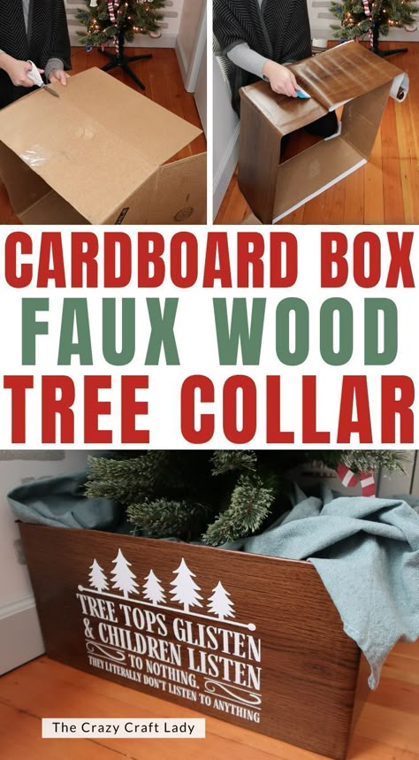 Large Tree Collar, Wood Tree Collar Diy, Diy Wooden Tree Collar, Christmas Tree Box Diy, Diy Christmas Tree Collar Cardboard, Diy Tree Collar Cardboard, Wood Christmas Tree Collar, Diy Cardboard Christmas Tree, Diy Cardboard Christmas