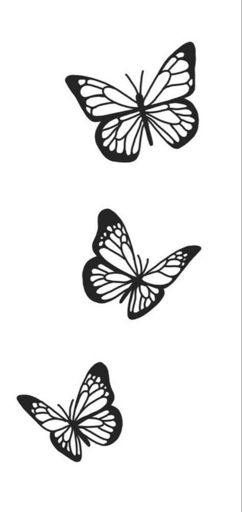 Small Butterfly Stencil Tattoo, Trailing Butterfly Tattoo, Neck Tattoos Women Stencil, Small Butterfly Stencil, Butterfly Drawings Simple, Simple Butterfly Drawing Outline, Butterfly Tattoo Easy, Tattoo Ideas On Paper, Small Butterfly Drawing