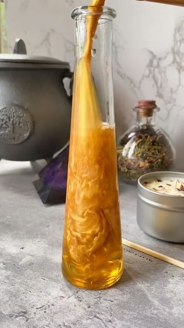 Forbidden Forest Apothecary on Instagram: "Making my Felix Felicis potion! 🍀🍀🍀🍀🍀🍀 Magical potions available in my shop! #potion #potions #magicpotion #potionbottle #halloween #halloweenpotion #potiondiy #potionmaking #potionclass #potionsclass #siren #mermaid #slughorn #liquidluck #felixfelicis #mermaids #sirens #potionsbook #witch #wizard #witchcraft #wizardry #witchy #fantasy #alchemy #apothecary #apothecaryshop #cosplay #potionmaking #potionmaker" Drinkable Potions Witchcraft, Fantasy Apothecary, Fantasy Alchemy, Forest Apothecary, Diy Potions, Mermaids Sirens, Making Potions, Lab Decorations, Liquid Luck