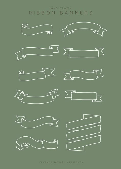 Vintage hand drawn ribbon banner collection vectors | free image by rawpixel.com / Sasi Vintage Banner Vector, Vintage Ribbon Banner, Banner Doodle, How To Draw Ribbon, Vintage Banner, Banner Drawing, Sale Template, Typography Ideas, Web Design Resources