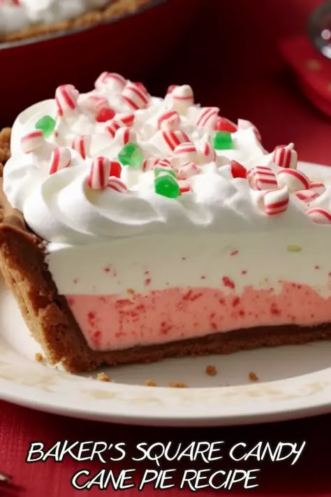 Candy Cane Pie Recipe, Peppermint Pie Recipe, Candy Cane Pie, Christmas Pie Recipes, Bakers Square, Candy Cane Recipe, Pie Recipe Easy, Unique Pies, Christmas Breakfast Recipe