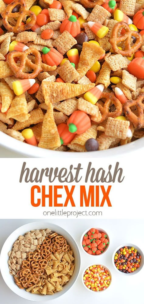 Scarecrow Crunch, Fall Chex Mix Recipes, Chex Snack Mix, Sweet Chex Mix, Fall Snack Mixes, Sweet Chex, Recipes By Ingredients, Scarecrow Halloween, Puppy Chow Recipes