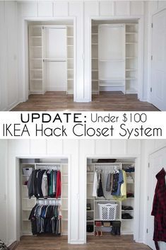 Diy Closets, Ikea Closet Hack, Diy Closet System, Ikea Hack Bedroom, Closet Ikea, Closet Redo, Dressing Design, Ikea Closet, Closet Hacks