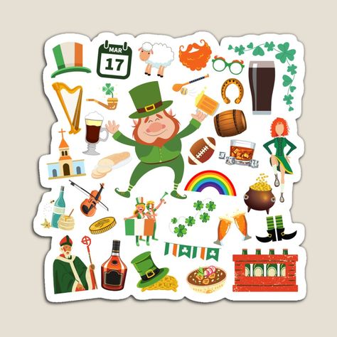 Get my art printed on awesome products. Support me at Redbubble #RBandME: https://www.redbubble.com/i/magnet/Ireland-Travel-Icons-by-FancyPlanet/75816048.TBCTK?asc=u Love Ireland, Travel Icon, Ireland Travel, St Patrick’s Day, Stylish Design, St Patricks Day, Icon Design, Sticker Design, Sell Your Art