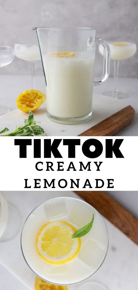 This trendy tiktok creamy lemonade is totally worth the hype. It is smooth, creamy, and super refreshing during the hot summer days. If you wanna take your lemonade up a notch this summer you have to try this creamy lemonade recipe. It uses a few ingredients to bring you the best drink ever! It is sweet, tart, and tastes just like a lemon cream pie. The secret is using sweetened condensed milk! #creamylemonade #brazilianlemonade #tiktokrecipe #tiktoktrends #summerrecipe Lemon Drink Recipes, Creamy Lemonade, Good Lemonade Recipe, Recipe Using Lemons, Lifestyle Of A Foodie, Best Lemonade, Summer Lemonade, Trendy Tiktok, Measuring Ingredients