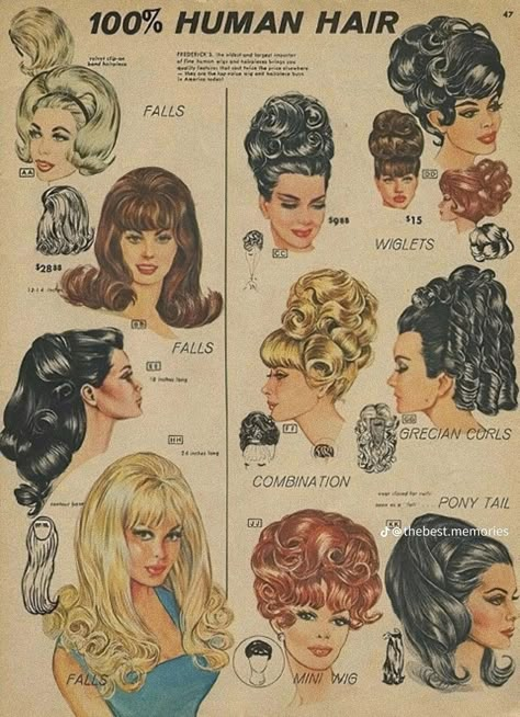 Vintage Hairstyles Drawing, Vintage Hair Aesthetic, 60 Hairstyles Vintage, 70s Advertisements, 60s Hair Styles, 60's Hairstyles, 70’s Hairstyles, Hairstyles 70s, 1950’s Hair