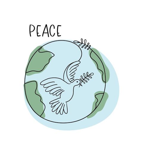 Flying pigeon with a branch . Dove of peace on the background of planet Earth. Hand drawn line sketch. Bird symbol of hope, emblem against violence and military conflicts Earth Sketch, Sketch Bird, Peace Pigeon, Peace Drawing, Bird Symbol, Flying Pigeon, Youth Logo, Peace Logo, Peace Bird