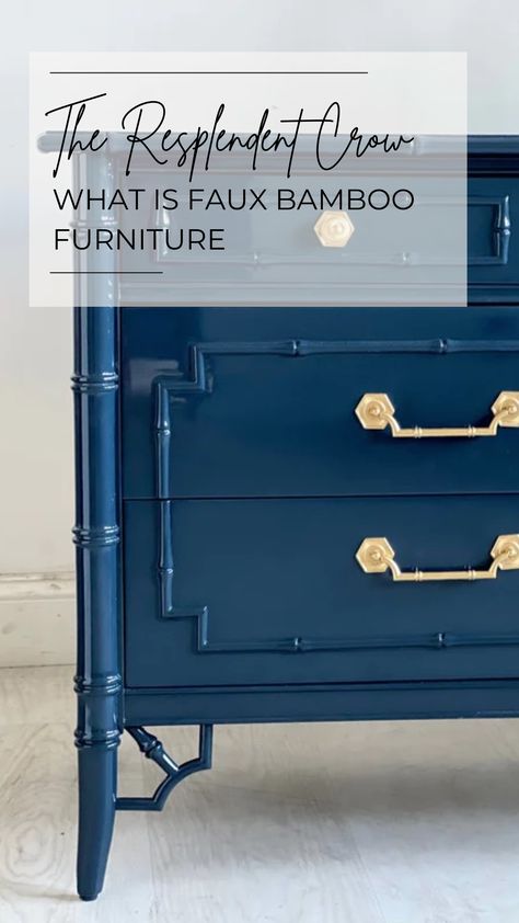 When browsing the web for furniture, you will often come across “faux bamboo style” furniture. So what is faux bamboo furniture? Read the blog to find out what sets this style apart and what my faux bamboo favorites are! Bamboo Style Furniture, Chinoiserie Painted Furniture, Bold Furniture Colors, Painting Bamboo Furniture, Adding Bamboo To Furniture, Painted Tommy Bahama Furniture, Bamboo Bedroom Furniture, Diy Faux Bamboo, Bamboo Painted Furniture