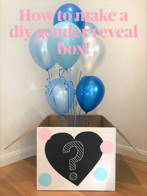 Learn how to make a simple DIY Gender Reveal Balloon box with a few basic supplies. Create the best homemade Gender Reveal box with our easy to follow guide. #genderreveal #genderrevealbox #genderrevealballoonbox #diygenderrevealbox #genderrevealideas #gednerreveals Diy Gender Reveal Balloon, Box With Balloons, Diy Gender Reveal, Gender Reveal Diy, Gender Reveal Box, Simple Gender Reveal, Twin Gender Reveal, Baby Gender Reveal Party Decorations, Gender Reveal Party Games