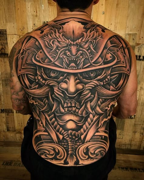 Angelinkbali ORIGINAL Account on Instagram: “Amazing Japanese full back tattoo done by one of our professional artists” Japanese Samurai Back Tattoo, Full Body Back Tattoo, Full Back Tattoo For Men Design, Samurai Full Back Tattoo, Japanese Full Back Tattoo Design, Samurai Tattoo Back, Tattoo Back Man, Full Back Tattoos For Guys, Back Tattoos For Guys Full