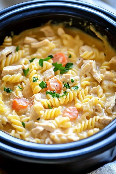 Slow Cooker Chicken Pot Pie Pasta 3 Chicken Pot Pie Pasta Crockpot, Slow Cooker Chicken Pot Pie Pasta, Slow Cooker Chicken Pot Pie Recipe, Chicken Pot Pie Recipe Crockpot, Chicken Pot Pie Pasta, Pot Pie Pasta, Homestyle Meals, Slow Cooker Chicken Pot Pie, Cooktop Cove