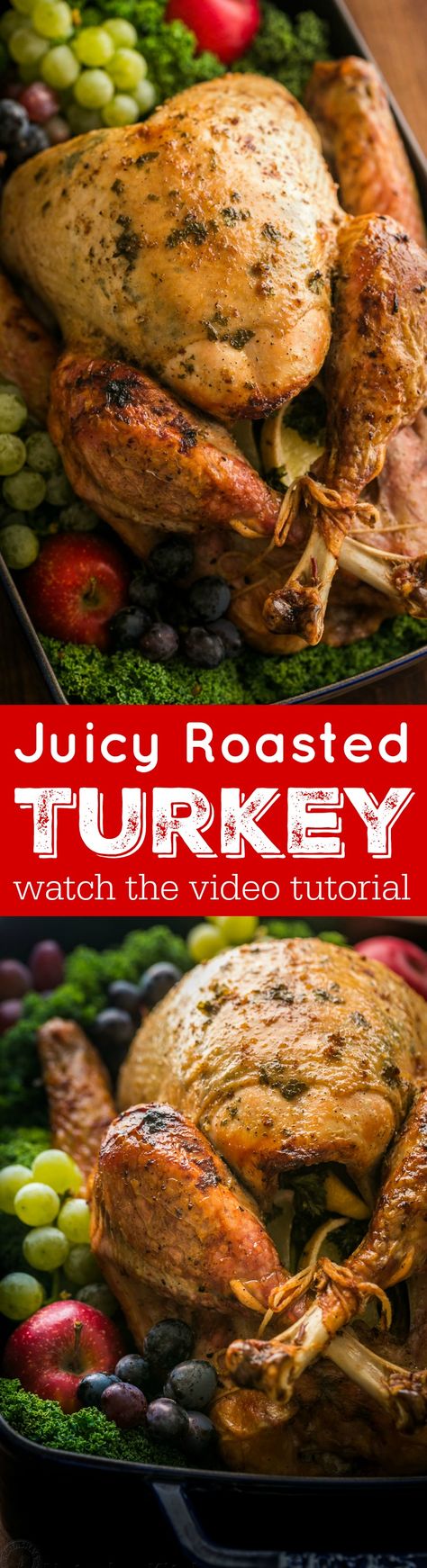 Making a juicy and flavorful Thanksgiving Turkey is easier than you think! A Video for how to make a Thanksgiving Turkey Recipe that your guests will love! | natashaskitchen.com Small Turkey Recipe, Roast Turkey Recipes Thanksgiving, Easy Turkey Recipes Thanksgiving, Classic Christmas Recipes, Best Roasted Turkey, Easy Thanksgiving Turkey, Thanksgiving Turkey Recipe, Dinner Spread, Whole Turkey Recipes