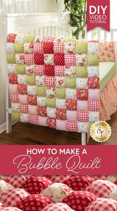 Puff Quilt Pattern, Beginner Quilt Patterns Free, Biscuit Quilt, Puff Quilt Tutorial, Puffy Quilt, Cozy Travel, Colchas Quilting, Rag Quilt Patterns, Bubble Quilt