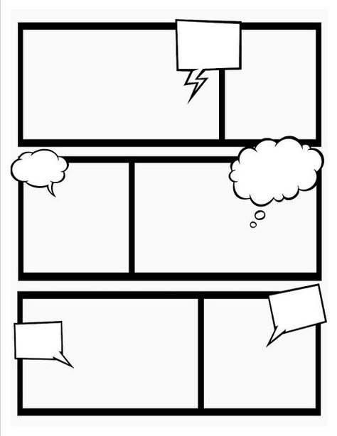 Stretch your creativity and create your own comic with these template frames. Blank Graphic Organizer Template, How To Create A Comic Strip, Create Your Own Comic Strip, Blank Comic Strip Template, Comic Crafts, Create A Comic Strip, Comic Book Crafts, Comic Book Writing, Comic Strip Template