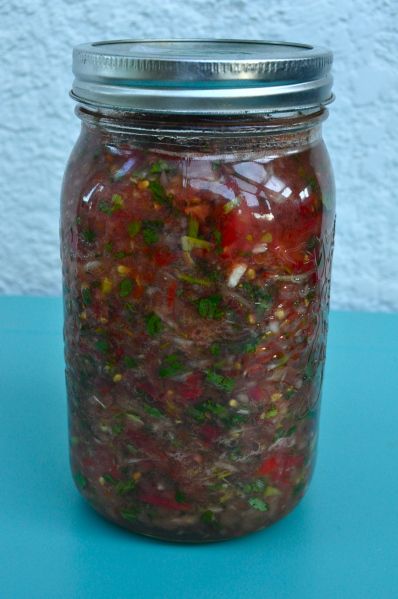 Fermented Salsa (Pico De Gallo) | Megatarian Fermented Salsa, Canning Salsa, Homemade Pantry, Fermented Vegetables, Salsa Dip, Fermented Drink, Salsa Recipe, Fermented Foods, Fermenting