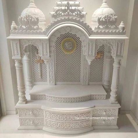 Marble Temple, Temple Room, Cladding Design, Mandir Design, Decoration For Ganpati, Temple Design For Home, Marble Home, Interior Design Your Home, Pooja Room Door Design