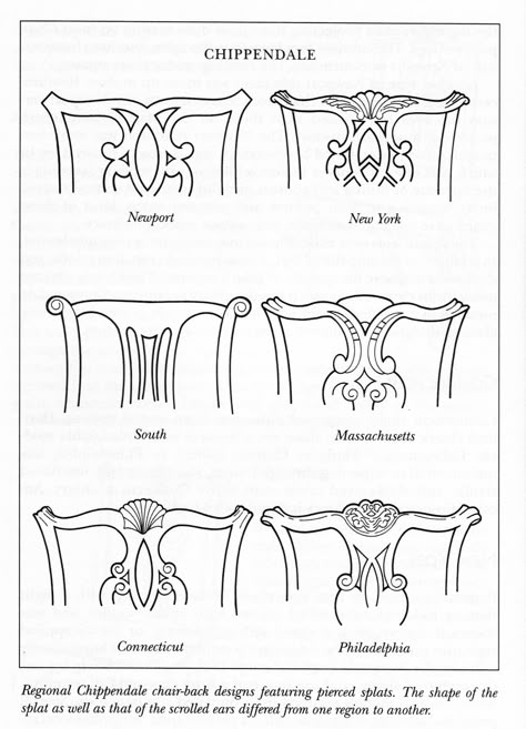 Chippendale chair back designs. Furniture Styles Guide, History Of Furniture, Chippendale Furniture, Interior Design Tools, Chippendale Chairs, Furniture Design Sketches, Georgian Furniture, Furniture Details Design, Interior Design Guide