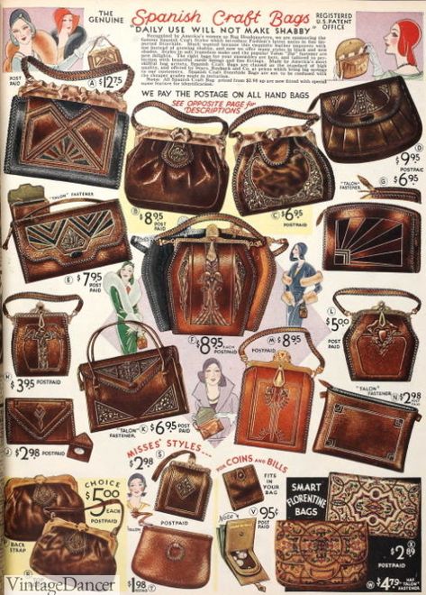 Vintage Bag Pattern, Old Gods Of Appalachia, 20’s Style, Fashion 1920s, Purses Vintage, Bag Styles, Tooled Leather Bag, Tooled Leather Purse, 1920s Style