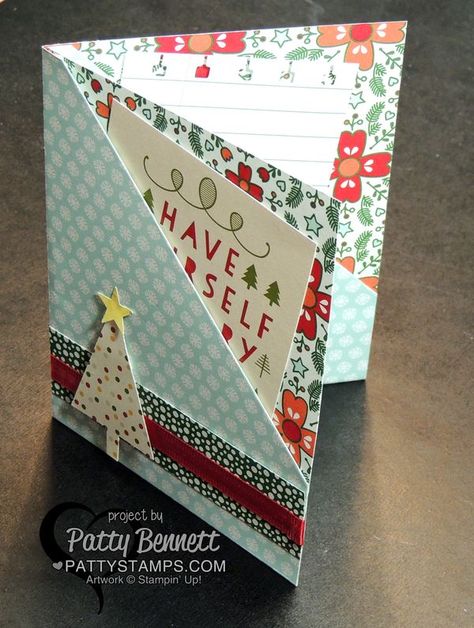 Stampin' Up! Quick and Easy Double Pocket card featuring Nordic Noel designer paper by Patty Bennett Patty Bennett, Cards For Christmas, Pocket Card, Designer Paper, Fancy Fold Cards, Pocket Cards, Fun Fold Cards, Winter Cards, Card Tutorials